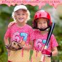 Skicuff 67 Dripping Ice Cream T-Shirts Creative Round Neck Short Sleeves for Boys Girls Daily Outfits Summer Party (Pink, L)