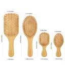 SAMEBUTECO Bamboo Hair Brush Set 4 Styles Paddle Detangling Brushes for Thick, Thin, Curly, and Dry Hair Women and Girls Hair Message Brushes 2 Indoor Used 2 Outdoor Used Travel portable