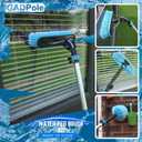 IGADPole 17 FT Water-Fed Washing Kit with Soap-Dispenser, Brush, 10 Squeegee & Cobweb Duster for Windows, Gutters, Solar Panels & Exterior Walls