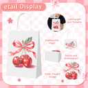 24 Pcs Coquette Pink Bow Paper Gift Bags Cherry Bow Birthday Party Favor Goodie Candy Bags with Handles for Bridal Engagement Party Supplies 8.3 x 5.9 x 3.1 in