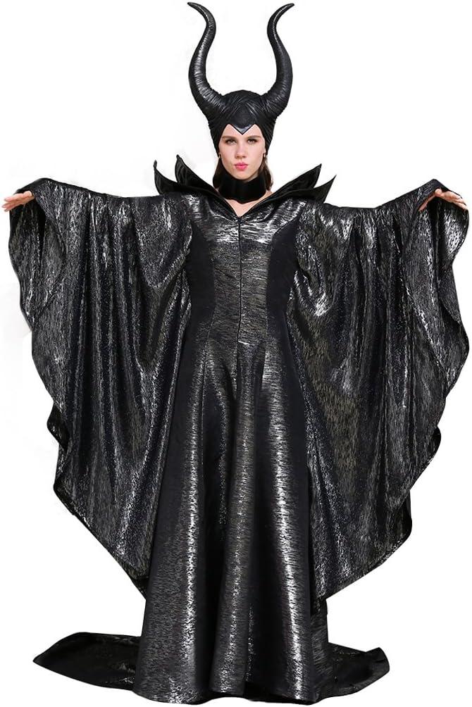 CosplayDiy Women's Costumes of Evil Mistress Villain costume Witch Queen Dress (Black, S)