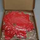 6 Pcs 12''Large Glitter Christmas Poinsettia Flowers Artificial Jumbo Christmas Tree Decorations with Clips Red Ornaments for Christmas Tree Big Red Christmas Decor for Xmas New Year Party