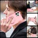 Designed for iPhone 14 Pro Max Case with Magnetic Stand [Military Drop Protection][Compatible with Magnet] Shockproof 14 Pro Max Phone Case with Ring Holder, Pink