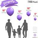 2 x Purple Balloons, 150 pcs Different Sizes Pack of 18 Inch 12 Inch 10 Inch 5 Inch Lavender Lilac Balloon Arch Kit Garland for Graduation Baby Shower Halloween Birthday Party Decorations