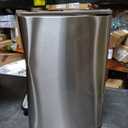 SONGMICS Kitchen Trash Can, 5.2-Gallon (20 L) Trash Bin, Stainless Steel Garbage Can, with Inner Bucket, Soft Close and Stays Open, Metallic Silver ULTB592E01