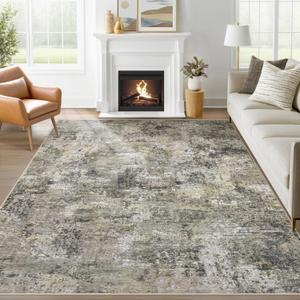 5x7 Area Rugs for Living Room: Washable Neutral Abstract Rug Soft Modern Rugs Indoor Floor Non-Slip Carpet for Bedroom Dining Room Nursery Office(Grey Brown, 5'x7')