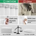 No Hook Shower Curtain and Liner Set,Dark Gray Boho Striped Shower Curtain for Bathroom Cotton 75" L x 60" W