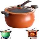 Large-Capacity Micro Pressure Cooker, Multifunctional Pressure Cooker with Glass Cover, Anti-Scalding Handle, Easy to Clean, Non-Stick Pot for induction cooker and gas stove (8 Quarts)