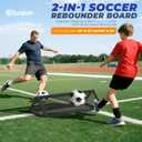 Soccer Rebounder Board, 2-in-1 Soccer Wall with 2 Rebound Angles, Soccer Training Equipment for for Team & Solo Passing Practice Bounce Back Training