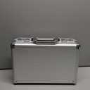 File Organizer Storage Box - 14.2 x 9.4 x 4.5 Inch Medium, Portable Locking Storage Totes with Dual Combination Locks for Cash, Documents & Valuables - Silver