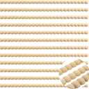 Nuanchu 12 Pcs Decorative Beaded Wood Trim Half Wooden Beads Trim Molding 15. 75 Inch Unfinished 3D Decorative Bead Pearl Wood Molding Cute DIY for Home Wall Cabinet Shelf Window Door (16 mm)