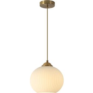 KCO Lighting Mid Century 1-Light Globe Pendant Light Industrial Vintage Brass Gold Pendant Lighting Fixture Kitchen Island Adjustable White Glass Hanging Ceiling Lights