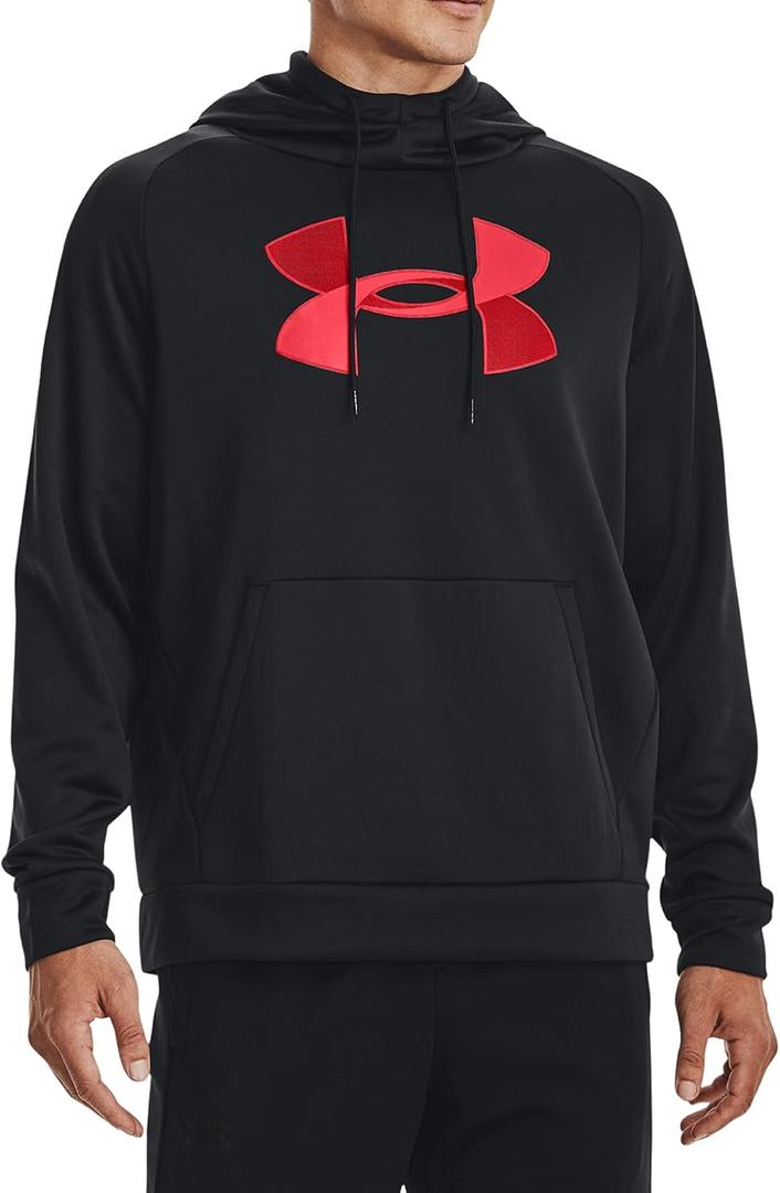 Under Armour Men's Armour Fleece Big Logo Hoodie (Medium, Black / Red-002)