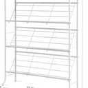 JZM Shoe Rack Storage, Narrow 4 Tier Metal Shoe Storage Shelf, Free Standing Shoe Racks, Space Saving Shoe Rack Organizer for Entryway, Hallway, Bedroom, Living Room(12-16 Pair)