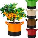 5 Pack 5 Gallon Durable Grow Bags, 350G Heavy-Duty Fabric Pots with Handles, Breathable Plant Containers for Vegetables, Flowers, Fruits, Indoor & Outdoor Gardening, Aeration Fabric Planters