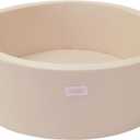 Foam Ball Pit for Toddlers, 35 Inch Baby Ball Pit Soft Round and Easy to Set or Clean, Baby Playpen Ball Pool is Ideal Gift for Kids-Balls NOT Included (Peach,beige)