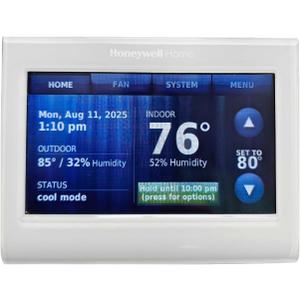 Honeywell TH9320WF5003 Wi-Fi 9000 Color Touch Screen Programmable Thermostat, 3.5 x 4.5 Inch, White, 'Requires C Wire"