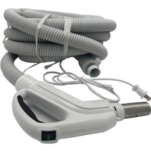 Universal Central Vacuum 30 ft High-Voltage Hose with Pigtail and ON-Off Switch Control at The Handle-Compatible with Most Inlets - Crushproof (30 Ft. Pigtail)