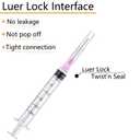 50 Pack 3ml Luer Lock with 18 Gauge 1.5 Inch for Scientific Labs Measuring and Dispensing, Individually Sealed Wrapped