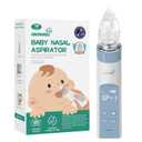 GROWNSY Aspirador nasal para beb, aspirador elctrico de nariz para beb, chupn de nariz para beb, limpiador automtico de nariz con 3 puntas de silicona, nivel de succin ajustable, funcin (Azul) (incomplete)