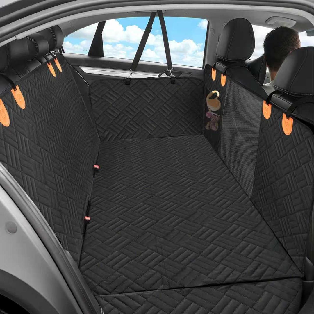 XTMZ Dog Car Seat Cover for Back Seat, Hard Bottom Back Seat Extender for Dogs - Supports 400lbs, Back Seat Pet Cover, Dog Hammock for Car SUV and Trucks