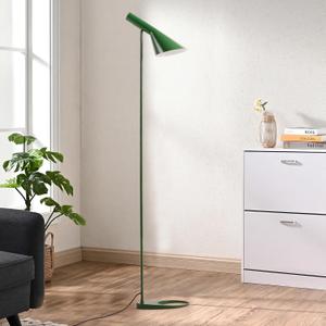 Tall Standing Floor Lamp for Living Room Modern Metal Stand Lights for Office Corner Lamps LED Black Floor Lamp with Adjustable Head E26 Socket for Bedroom Bedside Reading (Dark Green)