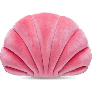 Marsui Sea Princess Seashell Decorative Pillow, Preppy Room Decor Christmas Party Gift Soft Chair Cushion Cute Clam Throw Pillow for Sofa Bed Living Room(Pink,13.4 x 9.8 in)