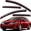 Lightronic Extra Durable Clip-on in-Channel Auto Vent Window Visor, Fits 2013-2018 Nissan Altima Sedan, UV Protection Rain Guard, Original Window Deflector, No-Drill Easy Install, Dark Smoke, 4-Pcs