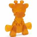 Bambeado LittleBamber Baby Teething Toy - Made with Natural Rubber & Amber Elements - Gentle Support, Easy to Hold, Simple to Clean - Cute Giraffe Teether Toy - Alternative to Amber Teething Necklace