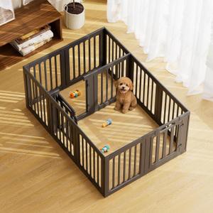 Cozy-Picket Dog Playpen Indoor Deco Pen, 24" H, Black, 12 Panels