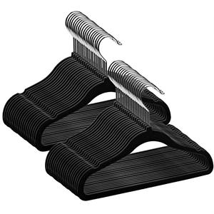 GoodtoU Infant Clothes Hangers Black Velvet, Toddler Hangers 50 Pack Non Slip for Baby Clothes (11.8 inch 50 Pack)