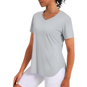 Women's Short Sleeve Workout Tops Athletic Shirts UV Protection Sun Shirts UPF 50+ Quick Dry Lightweight (Gray, XS)