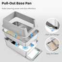 Stainless Steel Litter Box, 23.6" L x 15.7" W Drawer Type Semi-Enclosed Cat Litter Box with Sifting Pan, Scoop for Big Cat Easy Cleaning