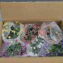 Yunlly 6 Pcs Artificial Pot Wildflowers Fake Plants Flowers Burlap Potted Plant Artificial Plants in Pots Spring Decorations for Wedding Home Desk Tabletop Outdoor Office Kitchen