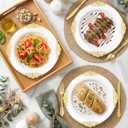 102PCS White and Gold Plastic Plates - Heavy Duty Gold Disposable Plates Include 51PCS 7.5inch Dessert Plates, 51PCS 10.25inch Dinner Plates for Wedding & Parties