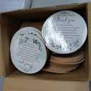 Hushee 200 Pcs Wedding Favors for Guests Bulk Cork Coasters Eucalyptus Leaves Bridal Shower Thank You Gifts Wedding Souvenirs for Guests Thank You for Celebrating with Us Natural Wooden Coasters
