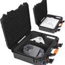 TailWaggers Waterproof Starlink Mini Case,Precision Cut Foam Protects Starlink Mini Accessories,Ideal for RV Travel & Outdoor Use-Orange