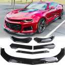 Universal Front Lip for Car,4 PCS Kit Front Bumper Lip Adjustable Front Diffuser Protector Wide Body Kit Compatible with Civic Chevy Camaro Dodge