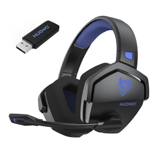 NUBWO Wireless Gaming Headset with Mic for Ps5 Ps4 PC, Zero Interference, 100Hour Battery AllDay Play, 23ms Sync​ for Fortnite & Call of Duty/FPS Gamers, Triple Mode All Devices Compatible  Blue