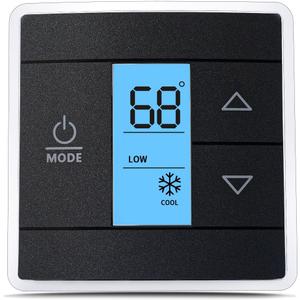 3316250.712 RV Single Zone Wall Thermostat Compatible with Dometic, Used for Cool/Heat/Furnace Control, Blue Backlight LCD Display, Black 3-Wire