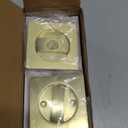 Gold Pocket Door Lock with Edge Pull - Recessed 2 Sided, 2 3/8" Backset, Suitable for Bathroom, Bedroom etc - Invisible Hardware for 1 3/8" to 2 3/16" Thickness Door