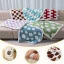 Waterproof Pet Blanket,Dog Bed Covers Small Throw for Puppy Cats Stylish Jacquard Pets Couch Sofa Furniture Protection Washable Reversible Covers (Coffee Check,XS)