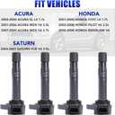 Set of 4 Ignition Coil Packs for L4 1.7L Honda Civic 2001 2002 2003 2004 2005 Coil Pack 1.7 Replaces# UF400 C1460