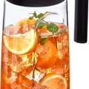 Amazing Abby - Slim Mini - Tritan Pitcher (48 oz), Unbreakable Plastic Water Pitcher with Lid, BPA-Free, Heat-Resistant, Dishwasher-Safe, Great for Iced and Hot Drinks, Indoors and Outdoors, Black