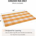 Spring Yellow and White Plaid Rug, 2'4" x 3'7" Cotton Blend Layered Doormat Rug for Front Door, Hand-Woven Washable Entryway & Porch Decor