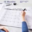 Desk Calendar July 2025 - December 2026 Large 22x17, Desktop Calendar with Plastic Cover, 18 Month, Notes Section