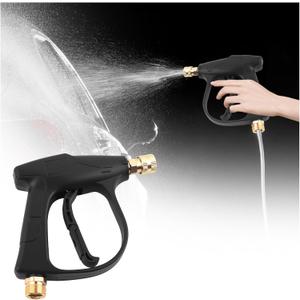 Car Short Pressure Washer Gun,Portable Car Wash Gun with Safety Lock & M22-14 Thread & 1/4" Outlet Quick Connect,4350 PSI Max High-Pressure Washer Short Guns for Most Vehicles