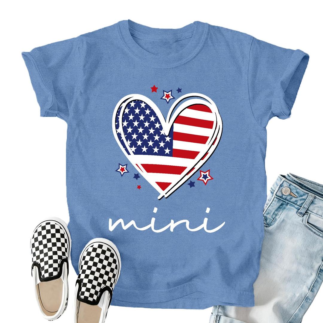 TIEEI 4th of July Shirts American Flag Kids T-Shirt Patriotic Tee Tops