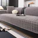 JPGGD Velvet Couch Covers for Sofa, Sofa Covers Washable Sectional, Large Anti-Slip Sofa Slipcovers for 3-4 Cusions and L-Shaped Sofas(1pc, Dark Grey,36"×94")