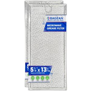 Microwave Filter Replacement 13.3" x 5.85" WB06X10596 GE Microwave Filter Fits Whirlpool Samsung Maytag - Aluminum Mesh Screen Grease Filters - Filters Air Entering Over the Range Oven Vent Fan (2-Pk)